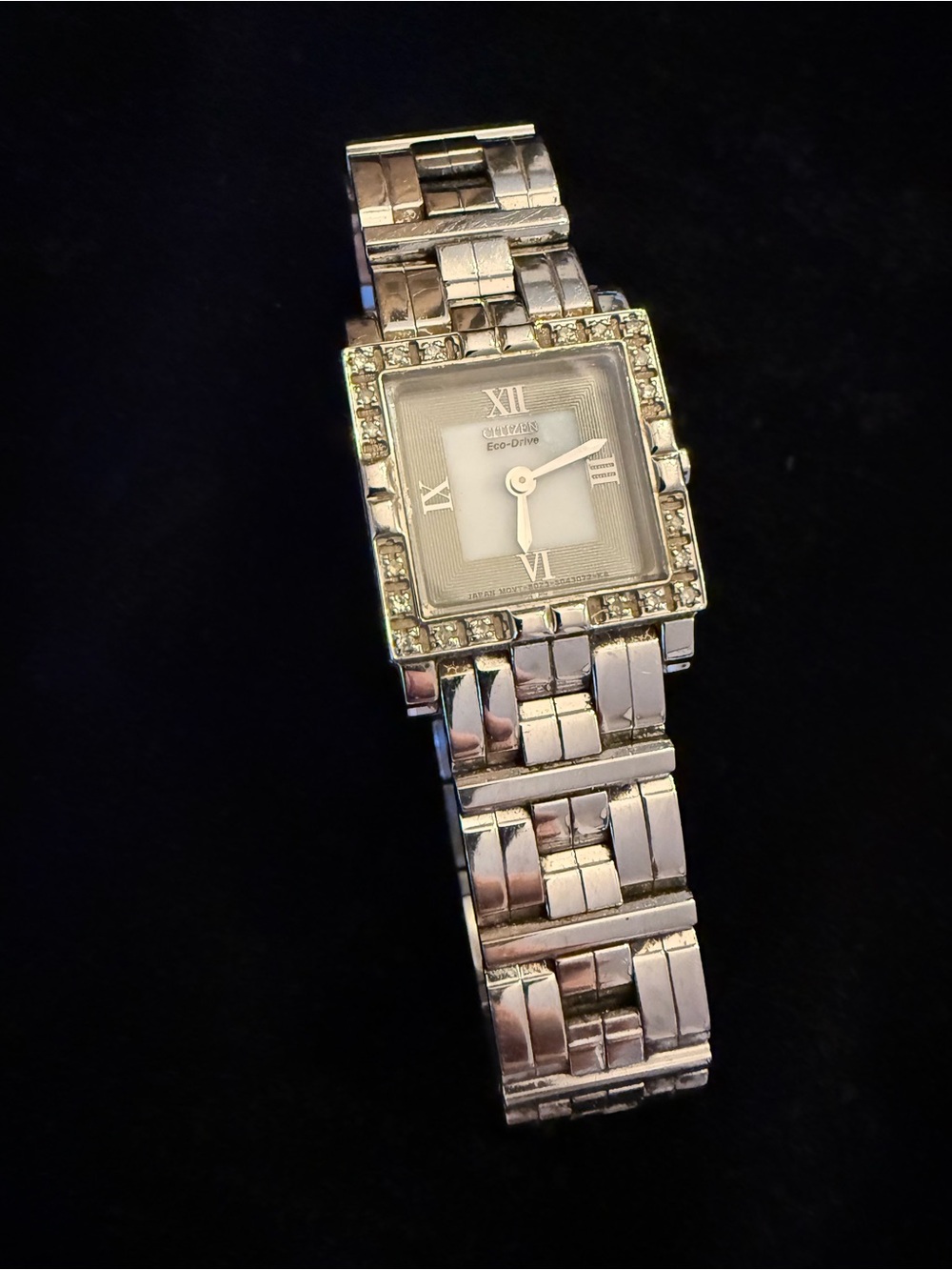 Citizen Eco-drive Women's Silver Bracelet Watch with Crystal Accents